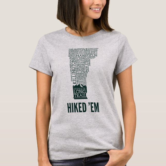 Vermont Long Trail Hiked T-Shirt Básico Feminina (Frente)