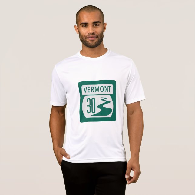 Vermont Rt 30 Sinal de estrada T-Shirt (Frente Completa)