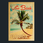 Vero Beach Poster Flórida Palm Tree Beach<br><div class="desc">Vero Beach,  poster de viagens de praia da Flórida.</div>