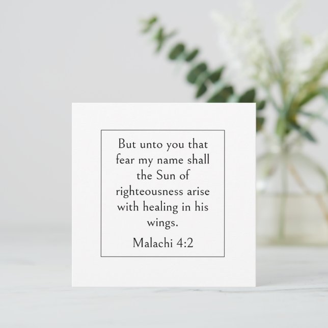 Versículo da Bíblia de Cura, Malaquias 4:2 Escritu (Em pé/Frente)