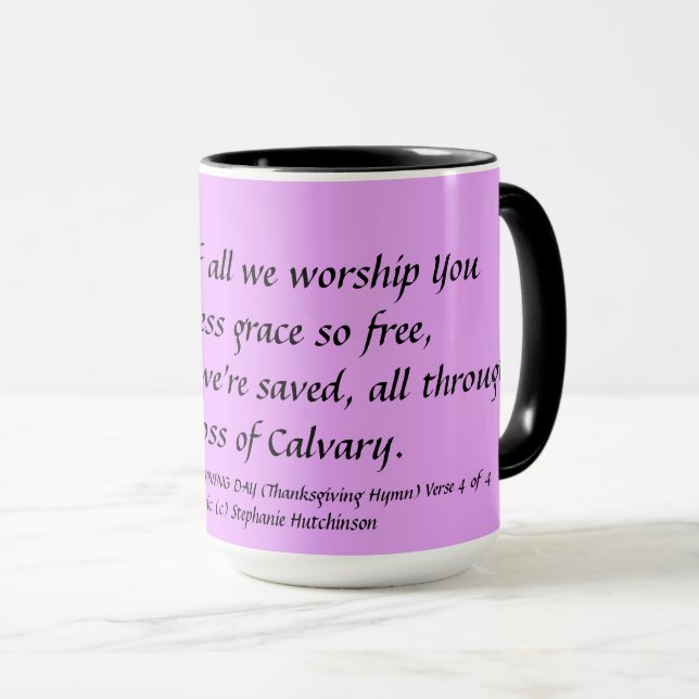 Verso 4 da caneca da acção de graças (Frente Esquerda)