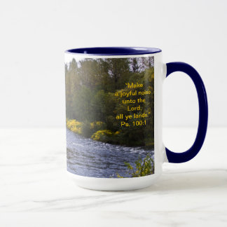 Verso da caneca w/Scripture do cenário da queda