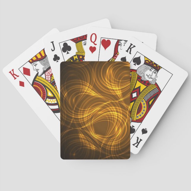 Verso de cartas de baralho com espirais douradas (Verso)