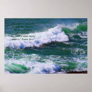 Verso do impressão w/Scripture das ondas verdes