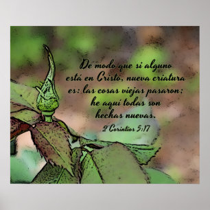 Verso espanhol da bíblia - criatura nova - poster