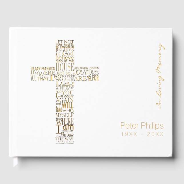 Versos da Bíblia do ouro do Livro Convidado da Mem (Frente)