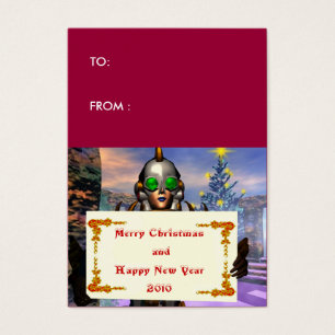 VÉSPERA DE ANO NOVO de um Tag do presente do