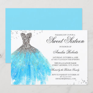 Vestido Azul De Estirpe Doce Dezesseis Convite