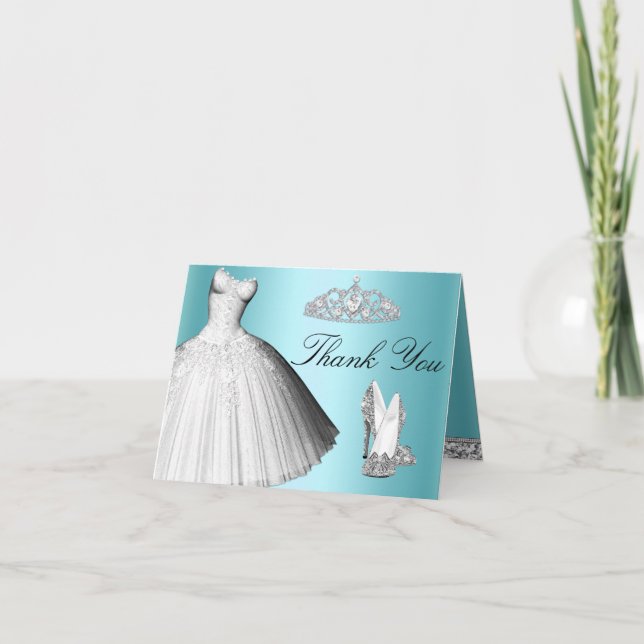 Vestido azul do brilho da faísca & cartões de (Frente)