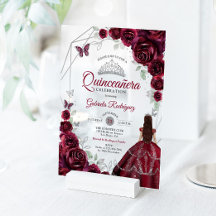 Vestido Burgundy Quinceanera Floral