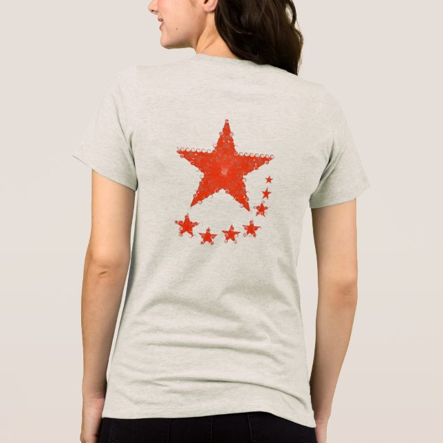 Vestido Camiseta Túnica Estrela Vermelha (Verso)