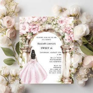 Vestido cor-de-rosa de arco floral Docinho 16 conv