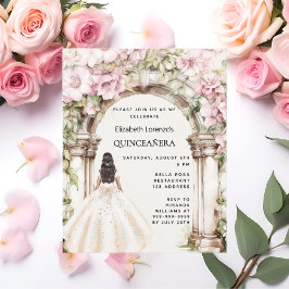 Vestido cor-de-rosa de arco Quinceanera convite