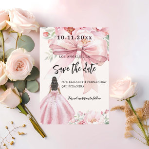 Vestido cor-de-rosa Quinceanera Salve o Cartão de