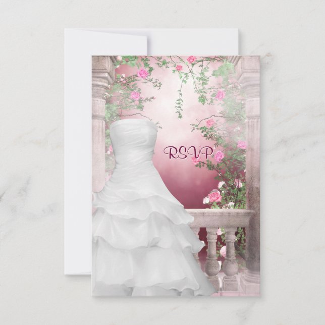 Vestido de Baile Rosa Quinceanera RSVP (Frente)
