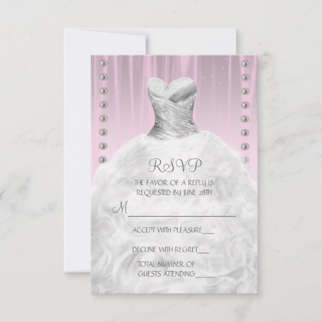 Vestido de festa e pérolas Rosa Quinceanera RSVP (Frente)