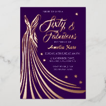 Vestido de Folha de Ouro Aniversário de 60 Anos Fe
