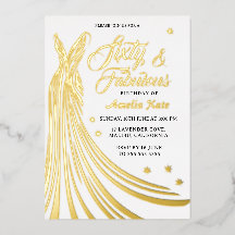Vestido de Luxo em Folha de Ouro Aniversário de 60