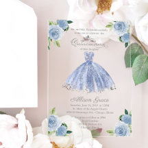 Vestido de Princesa Prata Azul Empoeirado Quinceañ