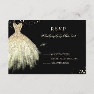 Vestido Dourado preto Quinceanera RSVP da faísca