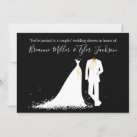 Vestido e Tux - Convite para Chás de casamento de