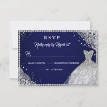Vestido Navy Silver Diamond Sparkle RSVP