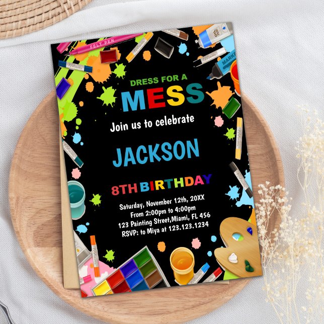 Vestido Preto Para Convites De Tinta Mess (Black Dress For Mess Paint Invitations)