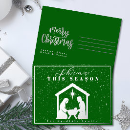 Vestir Esta Época Natividade Prata Verde de Natal