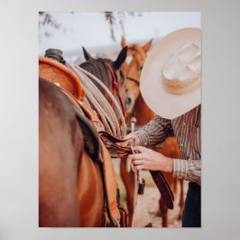 Vestir um Poster de chapéu de palha marrom