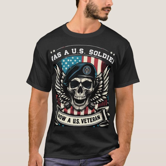 "Veterano dos EUA" T-Shirt Patriótico (Frente)