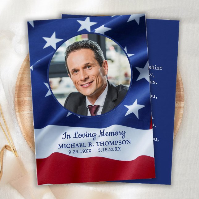 Veterano Memorial Prayer Cartão Foto Bandeira Patr (Criador carregado)