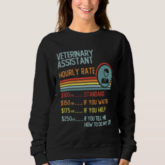 Veterinary Assistant Hourly Rate T-Shirt Retro Job