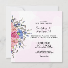 Vetor de Design de Cartão de Convite de Flor de Co