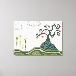 Vetor Fantasy Doodle Landscape Wall Art Canvas