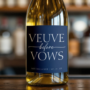 Veuve Antes de Vows Marinho Chá de panela Azul e B