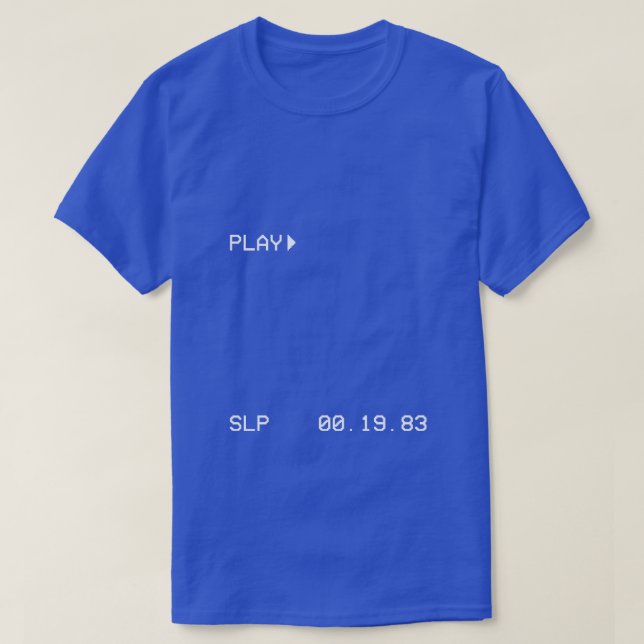 VHS Blue Screen Retro T-Shirt (Frente do Design)