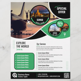 Viagem Agência Flyer Green Modelo