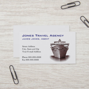 Viagem Agent Cruise Ship Agency Cartão de visita