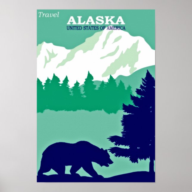 Viagem Alaska Poster vintage (Frente)
