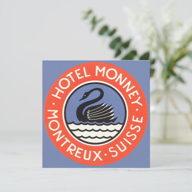Viagem Antiga, Hotel Swan Bird Monney Suíça (Em pé/Frente)