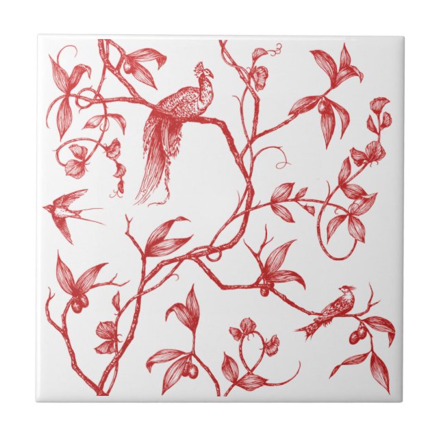 Viagem ao Azulejo de Cerâmica Vermelha Chateau Pea (Frente)