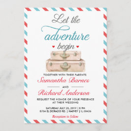 Viagem Convite de casamento Cartão-postal vermelho