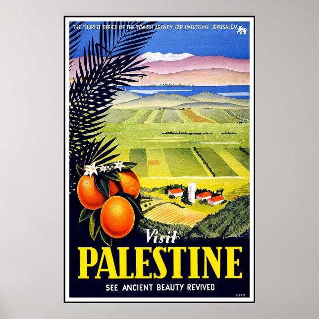 Viagem da Palestina poster vintage (Frente)