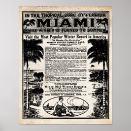 Viagem de anúncio Vintage Miami Impressão