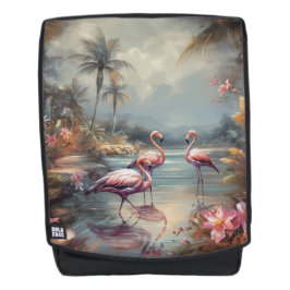Viagem de Arte Fina Flamingo da Lagoa Tropical