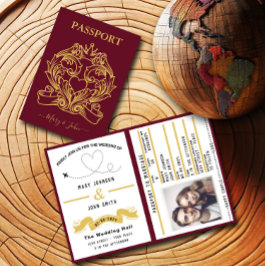 Viagem de Convite de Casamento de Passaporte Inspi