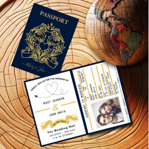 Viagem de Convite de Casamento de Passaporte Inspi