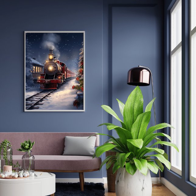 Viagem do comboio através da Poster de neve (Criador carregado)