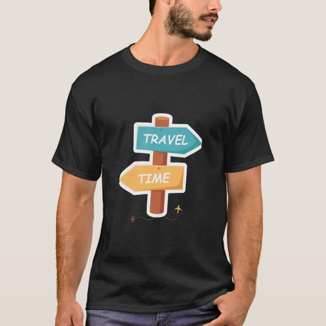 Viagem e camisa da aventura do slogan do tempo (Frente)