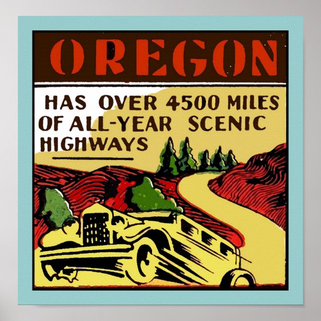 Viagem Oregon Scends Highways Poster (Frente)